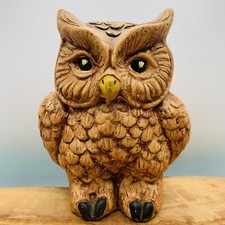 Vintage 1960S Owl Hoot Ceramic Figurine Retro MCM Decor 4 1/2  Tall Cute