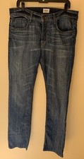 HADSON Made In USA Straight Distressed Blue Men’s Jeans,size 34/Inseam 34