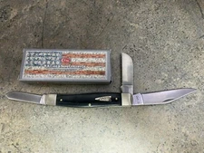 Case XX Black Micarta Smooth Large Stockman Pocket Knife 10375 SS 27732