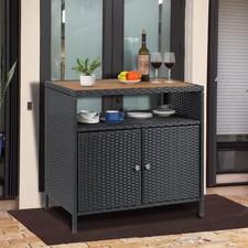 Garten Schrank Sideboard Rattan, Gartenschrank, Outdoor Balkonschrank Schrank