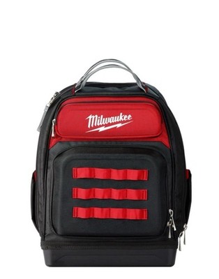 Milwaukee 48-22-8201 48-Pocket Hard Molded Ultimate Jobsite Backpack, Black/Red