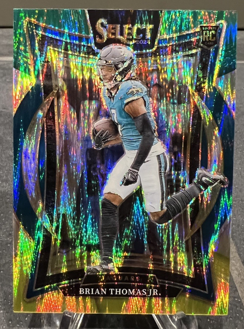 2024 Panini Select - Concourse Brian Thomas Jr. #91 Green & Yellow Shock (RC)