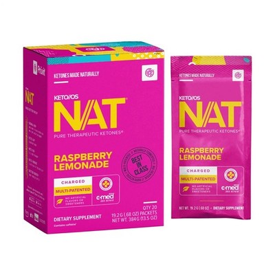 PRUVIT Keto OS NAT Himbeerlimonade, aufgeladen, 20er-Packung, versiegelt, neu