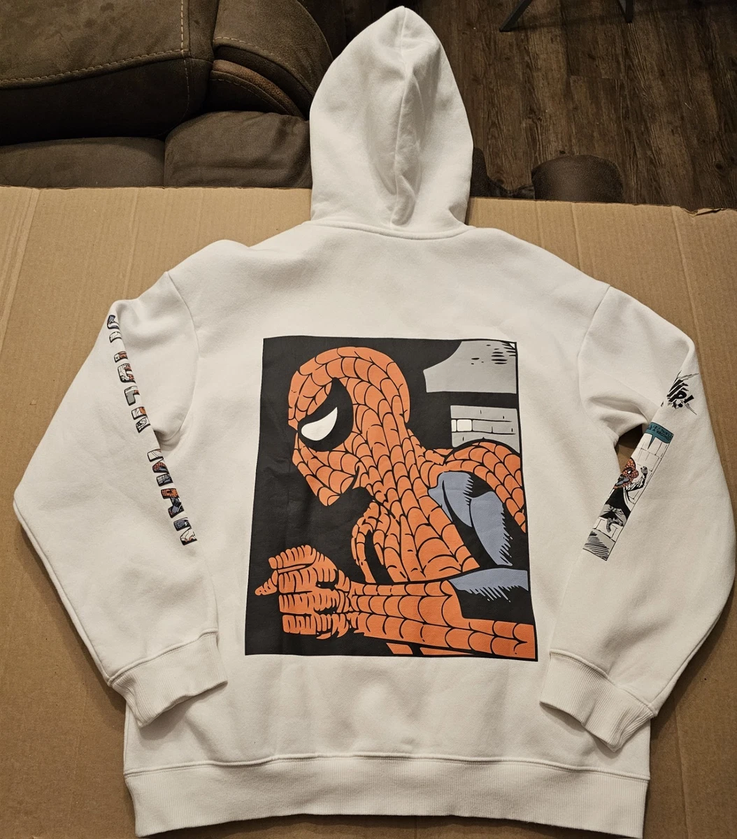 Sudadera con Capucha H&M x Marvel Spider-Man Blanca Gráficos de Cómic Mediana