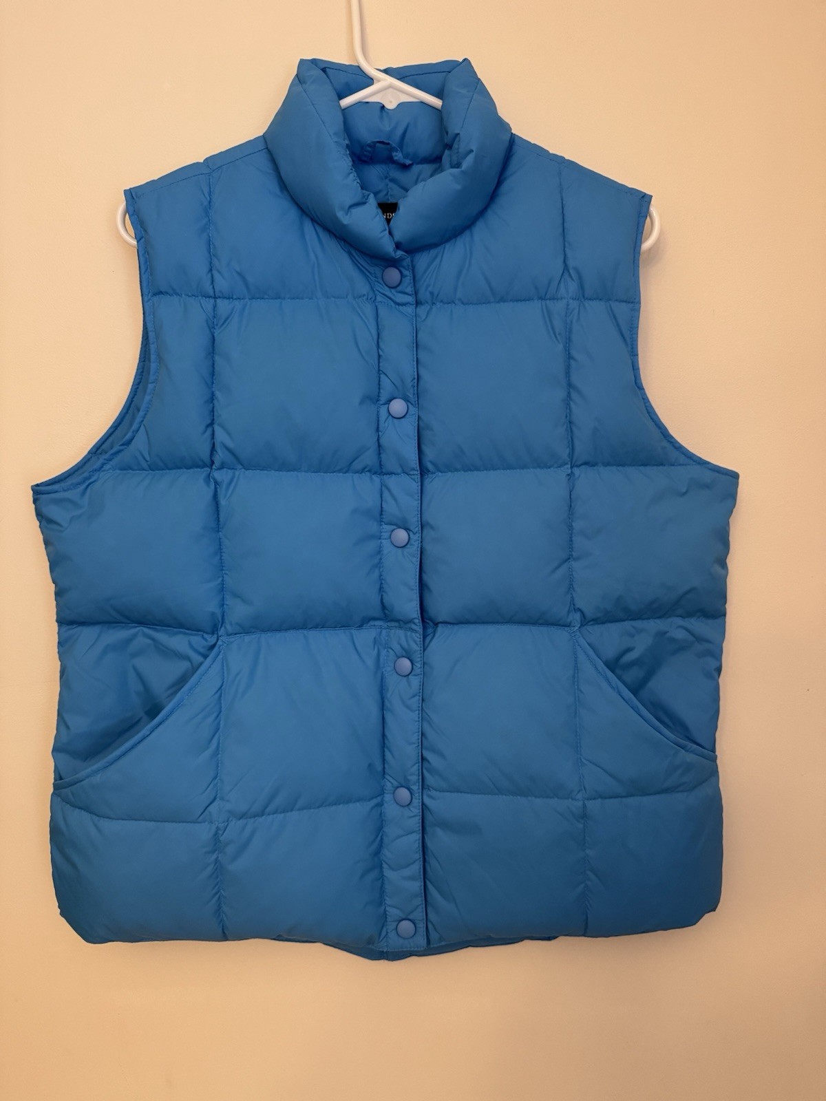 Lands’ End Goose Down Puffer Vest Women’s Large 14/16 Blue NWT