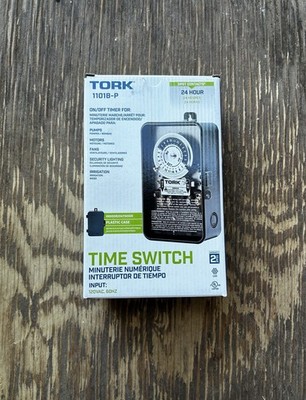 Tork 1101B Spst Contacts 40A 120VAC 60 HZ 24Hr. Dial Timer Time Switch Metal Cas
