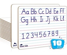 10 Pack Double Sided Whiteboard Lined Dry Erase Boards for Kids Ruled Writing...