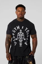 YOUNGLA (SOLD OUT) - 4206 - GOLD'S GYM HEATHER TEES - BLACK HEATHER - MEDIUM