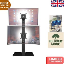 Dual Monitor Stand - Elegant Height Adjustable Riser for 13 to 34 Inch Screens