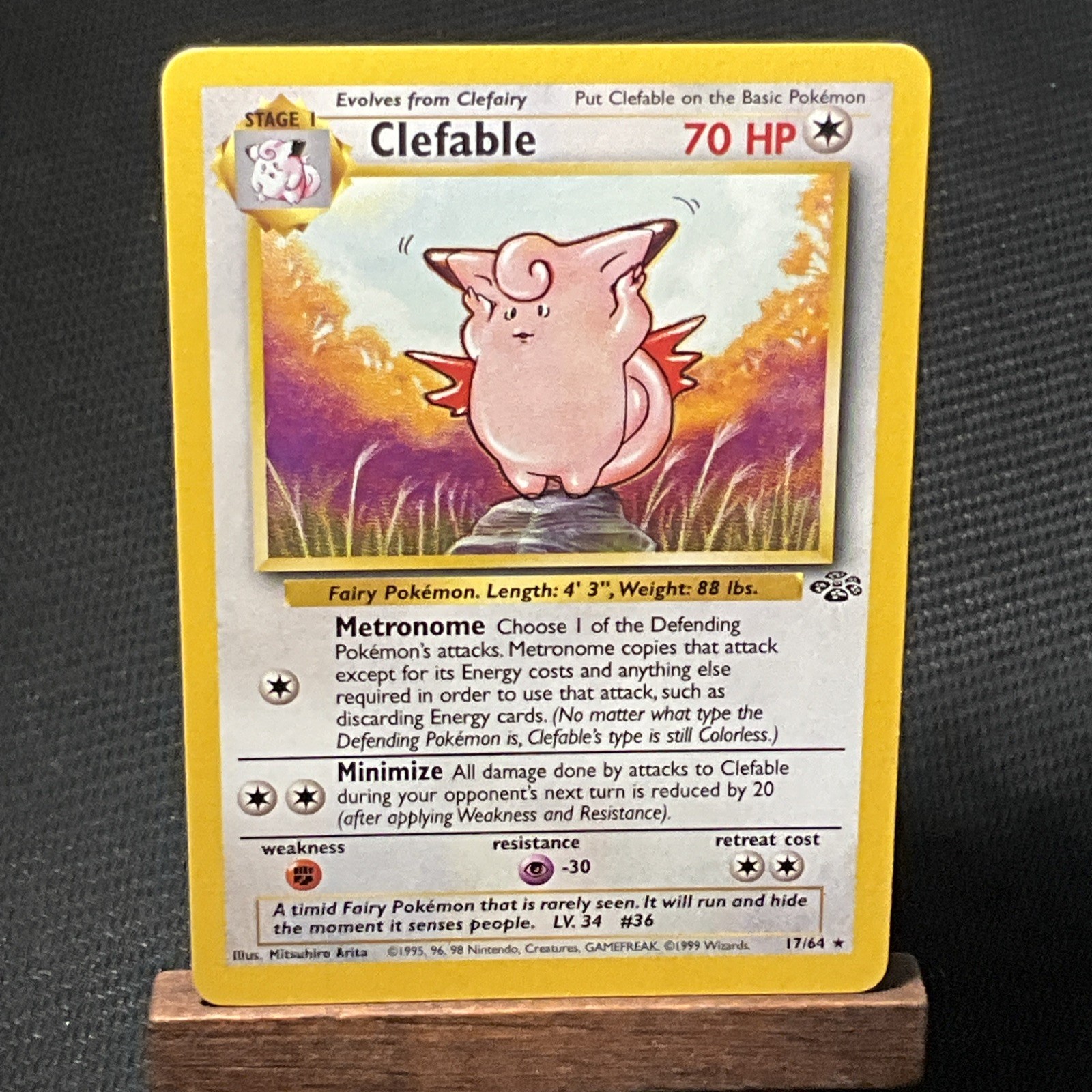 NM Clefable 17/64 Jungle Unlimited Non Holo Rare 1999 WOTC Pokemon TCG