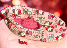 Hello Kitty Plush Slipper Socks Pink Sanrio Fuzzy Cozy House Slippers One Size
