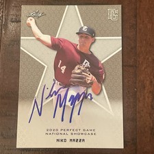 NIKO MAZZA 2020 LEAF PERFECT GAME NATIONAL SHOWCASE RC #172 AUTO SIGNED IP