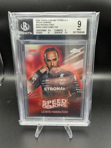 2024 Topps Chrome F1 Speed Demons Lewis Hamilton Red 1/5 BGS 9