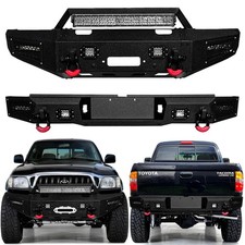 Vijay For 1995-2004 Toyota Tacoma Black Frontrear Bumper Wwinch Platelights