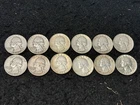 Twelve (12) SILVER Washington Quarters 1952-1964 P&D Mint circulate Missing 1963