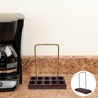  Coffee Bean Tube Rack: Glass Test Tube Storage Holder Wooden Base Stand for Bat