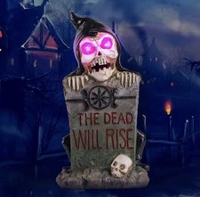 Solar Halloween Decoration Graveyard Tombstone Garden Scary Skeleton 10" Inch