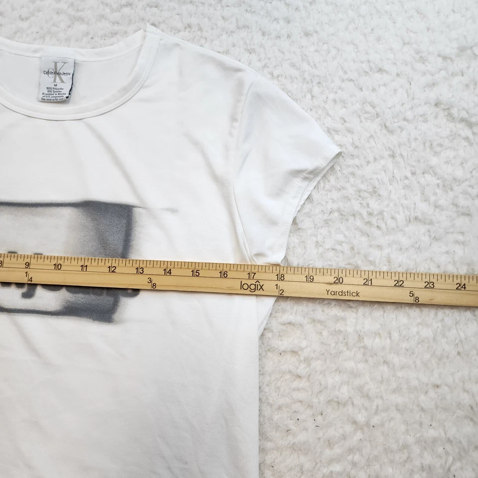 Camiseta de bebé CK Calvin Klein Jeans M blanca con logotipo deletreado años 90 2000 Y2K Foto 3 de 4