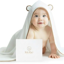 Premium Hooded Baby Towel Super Soft Absorbent Bamboo 35x35 In Newborn Bath