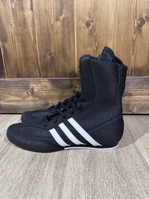 NWOB adidas Box Hog 2.0 Boxing Shoes Boots Men Black White FX0561 Training Spar