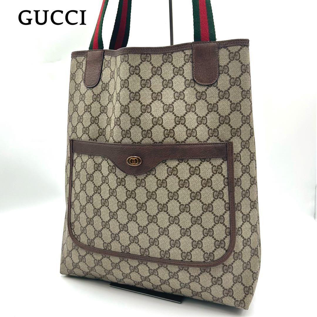 GUCCI GG PVC Sherry Line Tote Bag Japan Import