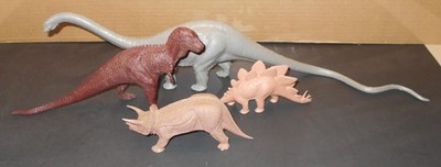 Lot of 4 Invicta Dinosaur Figures Vintage Prehistoric Playset British Marx-Style