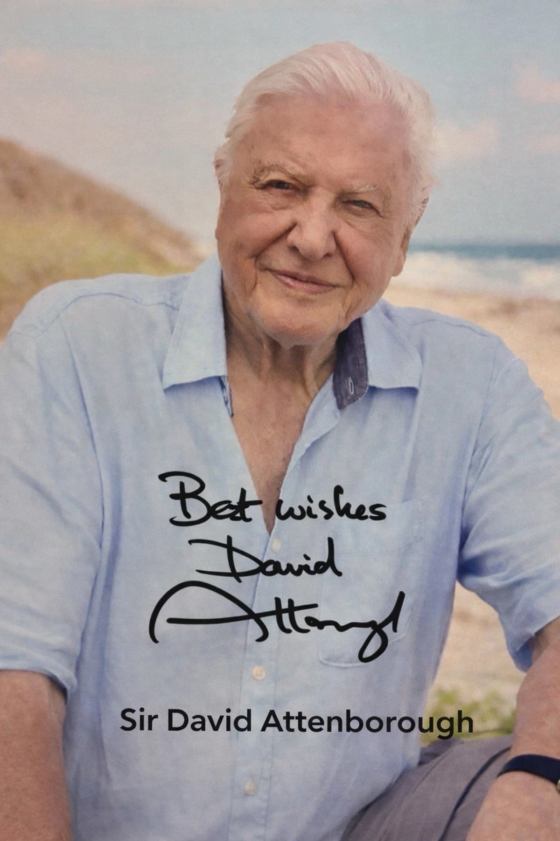 HWC Trading David Attenborough A4 Ingelijst gesigneerd geprint autogrammen afbeelding druk-fotoweergave cadeau voor tv-show-fans