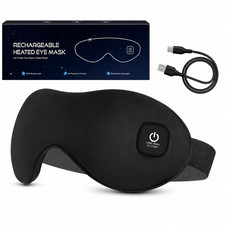 Heated Eye Mask, Cordless Dry Eye Washable Warm Eye Compress Mask with Flaxs