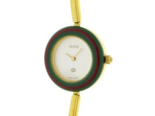 GUCCI Change Bezel 11/12 Watch Stainless Steel White Quartz White Dial Ladies Us