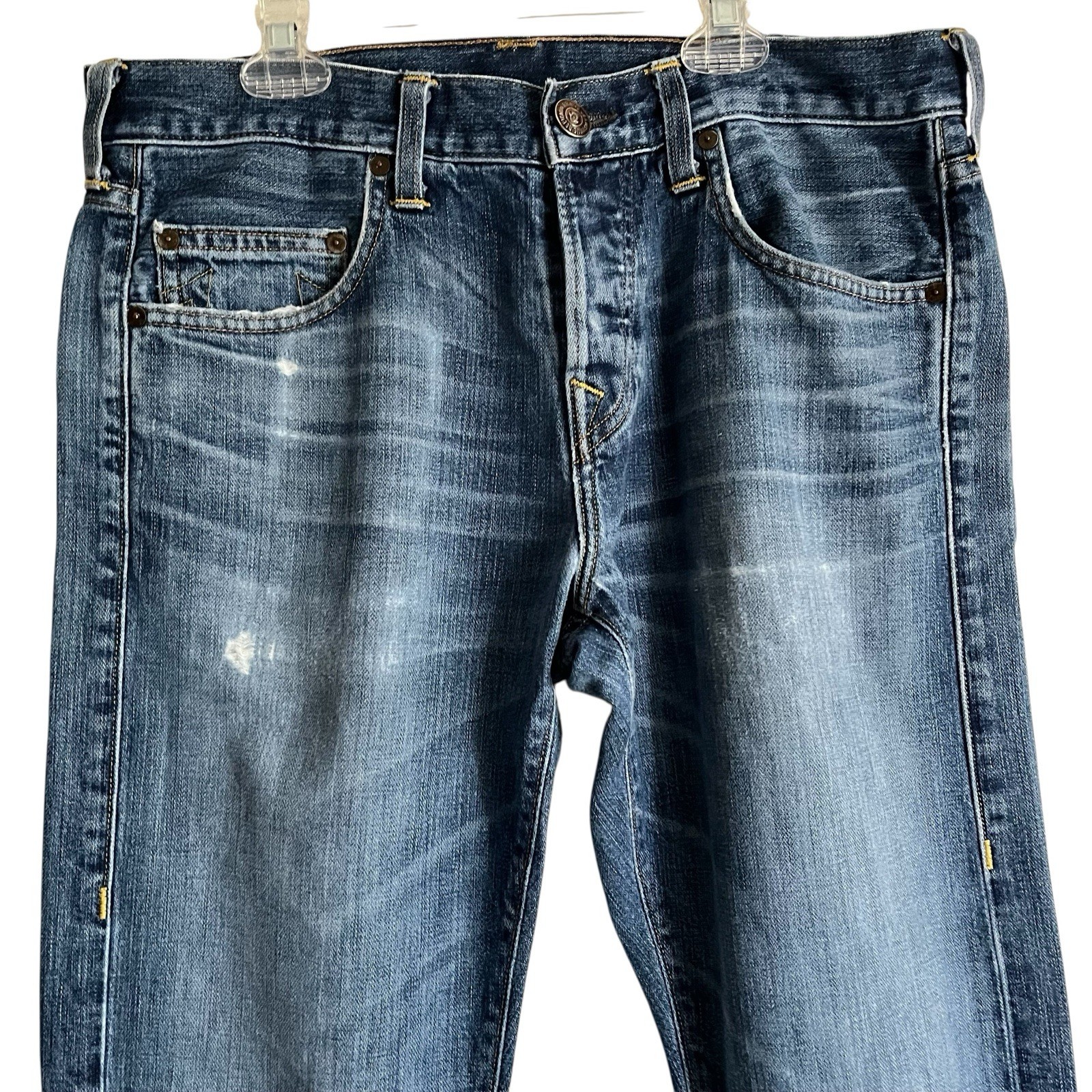 True Religion Geno No Flap Relaxed Slim Fit Jeans Distressed Denim Men’s 31 X 33 thumbnail 3