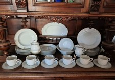 Speise- + Kaffee Service Mitterteich Princess Gold Weiss 35tlg für 6Pers.