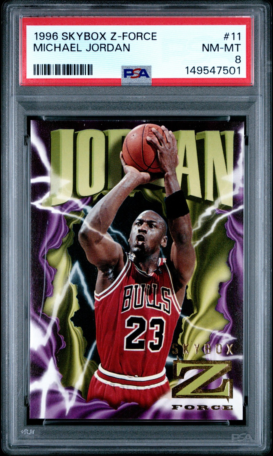 1996 SKYBOX Z-FORCE #11 MICHAEL JORDAN PSA 8