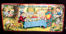 Vintage Alice In Wonderland Tin Litho Box Paint Set Made In England