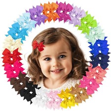Hair Clips for Girls - 42PCS Fully Lined Hair Bows, Alligator Clips in 21 Color