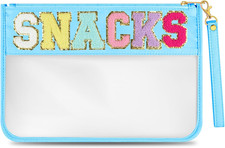 Chenille Letter Bag Cute Clear Zipper Stuff Pouch Portable Multi-purpose PVC and