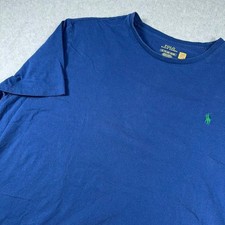 Polo Ralph Lauren T-Shirt Mens 2XL Blue Solid Short Sleeve Crew Neck Pony Logo