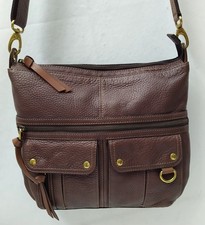 Vintage FOSSIL Morgan Brown CowHide LEATHER Traveler Messenger CROSSBODY VguC