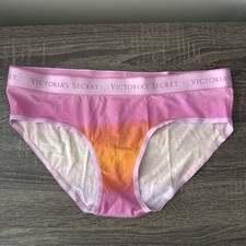 Victoria s Secret Medium Pink Orange Fade Logo Hip Hugger Cotton Panties