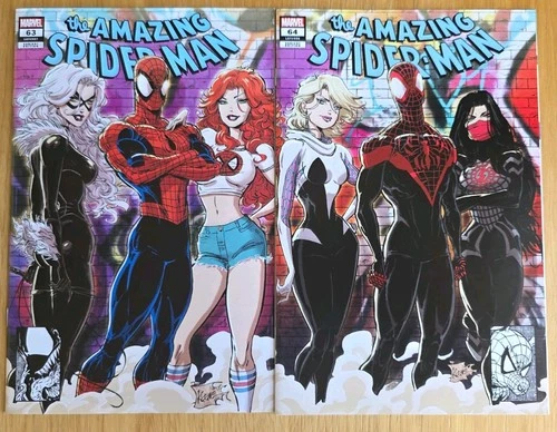 Amazing Spider-Man#63 & #64 Kaare Andrews Connecting Cover Set NM Marvel 2024