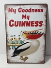 Guinness Beer Vintage Style Tin Metal Bar Sign Poster Pelican Goodness