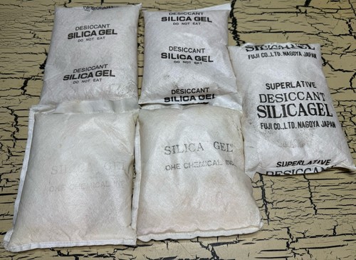 5 Large Desiccant Packs Silica Gel Packs Reusable Dehumidifie 8+ lbs total USED