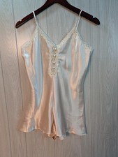 Vintage Gold Label Victorias Secret Romper Womens Medium Cream Coquette Bride