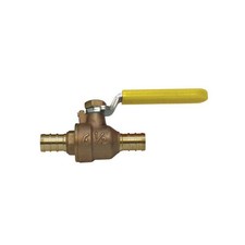 1/2" Pex-B Inline Ball Valve Brass Shut-Off Barbed Metal Straight Crimp Lever