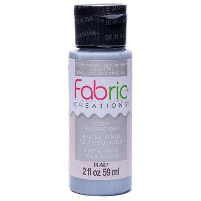 Plaid Fabric Creations Soft Fabric Metallic Ink 2oz.-Metallic Silver FCINKMET-26