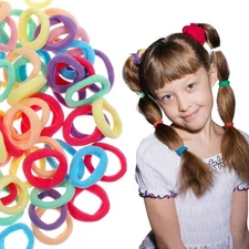 100 Pcs Multicolor Hair Ties, Small Soft Hair Bands Nylon Elastic Ponytail Holde