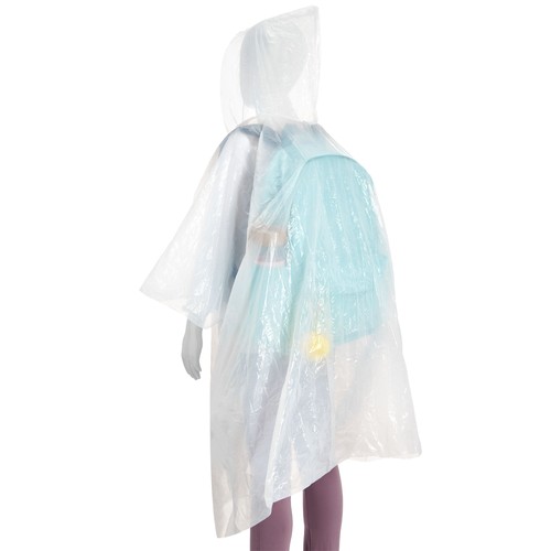 Juvale 20-Pack Disposable Rain Ponchos for Kids - Emergency Raincoats with Hood - Picture 6 of 7