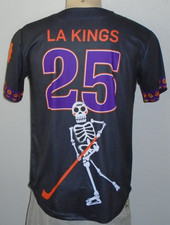 Los Angeles Kings Dia De Meurtos Team NHL Promo Baseball Jersey Men Medium