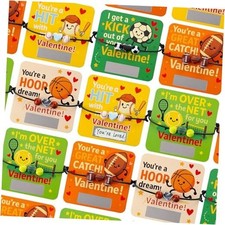 Valentines Day Gifts for Kids  30 Pack Sports Valentine Sports Bracelets Set