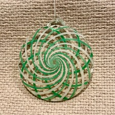 Artist Signed 1997 Vitrix Hot Glass Corning Spyrograph Ornament Art Glass 3.5in