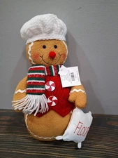 Gingerbread Plush Weighted Bottom Flour Bag 13 x 7 x 3 inch Decor